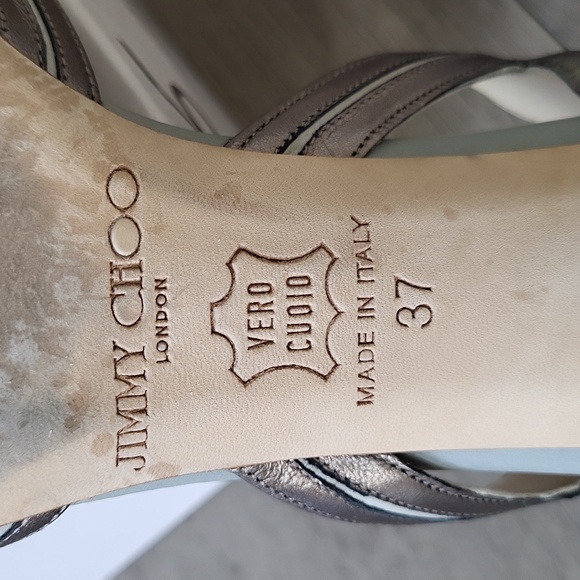 Jimmy Choo Size 37 Blue & Silver Bridal Shoes - Picture 9 of 10